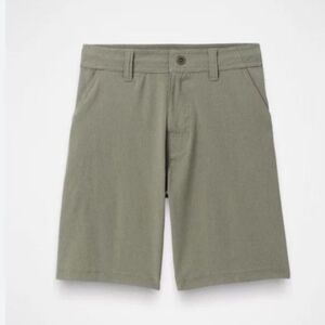 Prana Hybridizer Sage Green Rip Stop Flat Front Active Shorts Sz 34 X 10